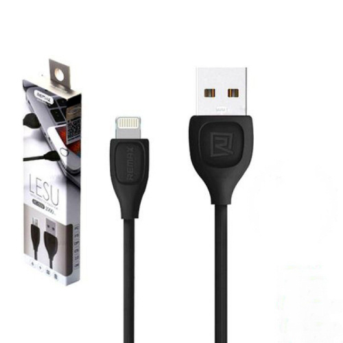 USB кабель Remax Lightning Lesu RC-050i 1.8A 1m black - UkrApple