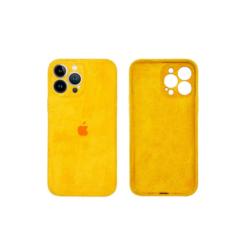 Чохол для iPhone 13 Pro Max Alcantara Full Camera Yellow - UkrApple