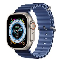 Ремінець для Apple Watch 42/44/45/49 mm Ocean Band dark navy blue+light navy blue