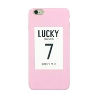 Чехол накладка на iPhone 6/6s Lucky розовый, плотный силикон