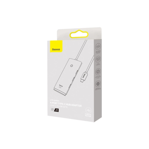 Перехідник Baseus Lite Series 4-Port Type-C (USB 3.0*4) 25cm white: фото 3 - UkrApple