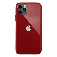 Чохол накладка xCase на iPhone 11 Pro Glass Pastel Case Logo red