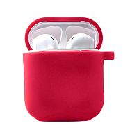 Чехол для AirPods/AirPods 2 Silicone case Full Rose red
