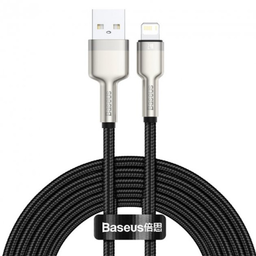 USB кабель Lightning 200cm Baseus Cafule Metal 2.4A black: фото 2 - UkrApple
