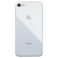 Чехол накладка xCase на iPhone 6/6s Glass Silicone Case Logo white