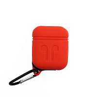 Чехол для AirPods/AirPods 2 silicone case sport красный с карабином