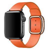 Ремінець xCase для Apple watch 42/44/45/49 mm Modern Buckle Leather gold orange