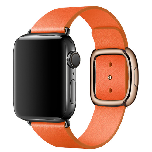 Ремінець xCase для Apple watch 42/44/45/49 mm Modern Buckle Leather gold orange - UkrApple