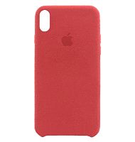 Чехол  накладка для iPhone XR Alcantara red