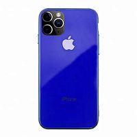 Чохол накладка xCase на iPhone 11 Pro Max Glass Case Logo Metallic blue
