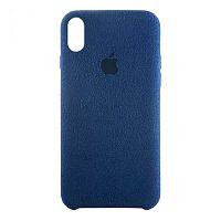 Чехол  накладка для iPhone XR Alcantara blue