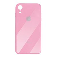 Чехол накладка xCase на iPhone XR Glass Case Logo pink