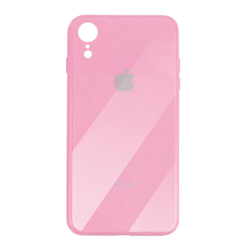 Чехол накладка xCase на iPhone XR Glass Case Logo pink - UkrApple