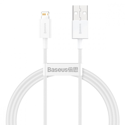 USB кабель Lightning 100cm Baseus Superior Series Fast 2.4A white - UkrApple
