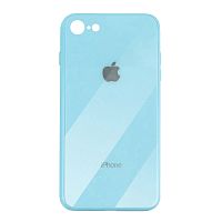 Чехол накладка xCase на iPhone 6/6s Glass Case Logo sky blue