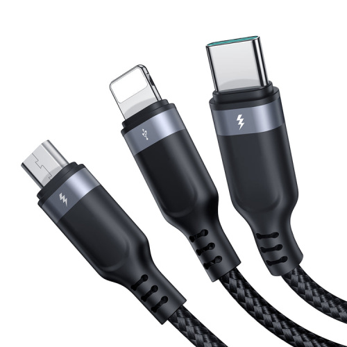 USB кабель 120cm JoyRoom 3 in 1 Speedy 30W black A21 SA21-1T3: фото 3 - UkrApple