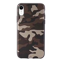 Чехол накладка xCase на iPhone XR Dark brown Camouflage case