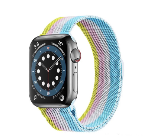 Ремінець xCase для Apple watch 42/44/45/49 mm Milanese Loop Rainbow blue yellow - UkrApple