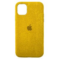 Чохол накладка для iPhone 11 Alcantara Full yellow